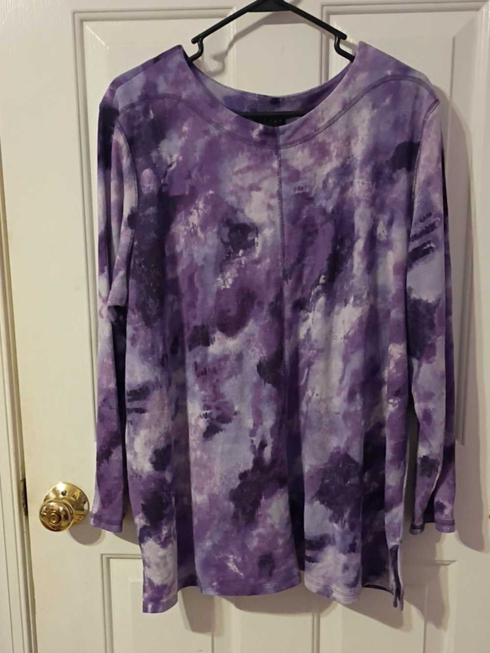 N Touch Purple Tie-Dye Long Sleeve Top